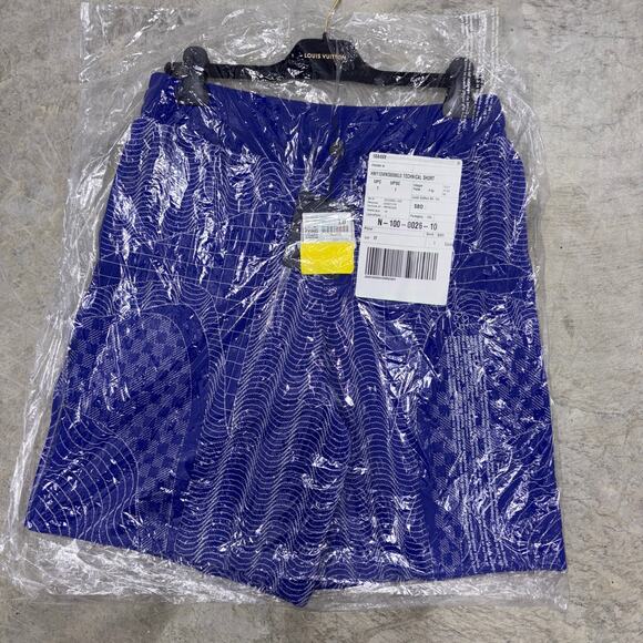 Louis Vuitton 2022 Blue Graphic Print Damier Jogger Short L Made in ITALY NEW - Picture 4 of 13